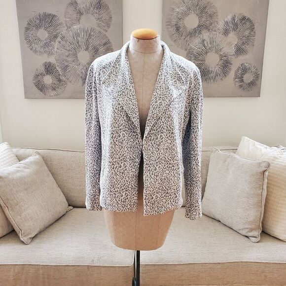 ✨ NIC + ZOE ✨ Leo Leopard Print Soft Blazer Jacket - [Large, Grey] - Picture 3 of 11